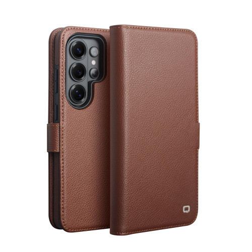 Samsung Galaxy S26 UItra QIALINO Classics 3rd Genuine Leather Phone Case - Brown