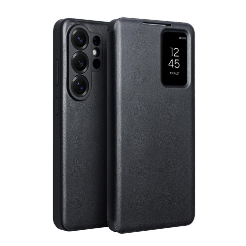 Samsung Galaxy S26 UItra QIALINO Magnetic Genuine Leather Phone Case - Black