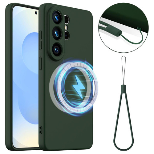 Samsung Galaxy S26 UItra Shockproof Silicone Magsafe Phone Case - Dark Green
