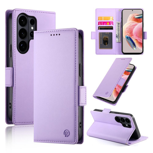 Samsung Galaxy S26 UItra Side Buckle Magnetic Frosted Leather Phone Case - Purple
