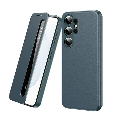 Samsung Galaxy S26 UItra Smart View Window Leather Phone Case - Green