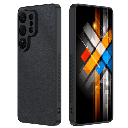 Samsung Galaxy S26 UItra Ultra-thin Plain Skin Leather Phone Case - Black