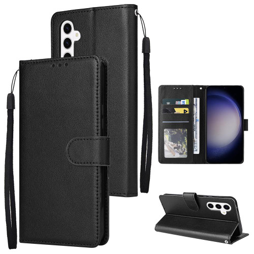 Samsung Galaxy S26+ 3-Card Slots Multifunctional Leather Phone Case - Black