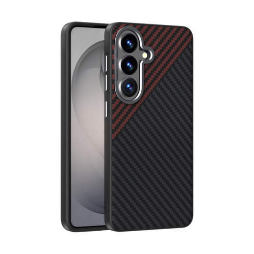 Samsung Galaxy S26+ ABEEL C Carbon Fiber Series 6D Micro Relief MagSafe Phone Case - Black Red