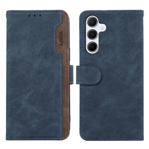 Samsung Galaxy S26+ ABEEL Color Block Magnetic RFID Leather Phone Case - Blue-Brown