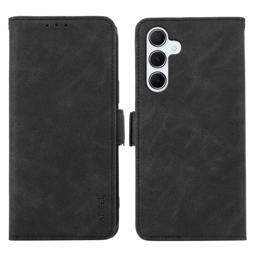 Samsung Galaxy S26+ ABEEL Frosted Magnetic RFID Leather Phone Case - Black