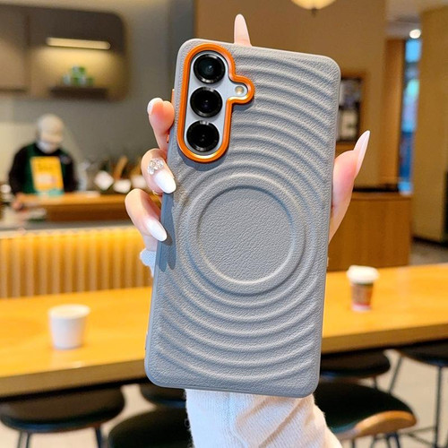 Samsung Galaxy S26+ Armor Wave Texture Magnetic Shockproof Phone Case - Grey