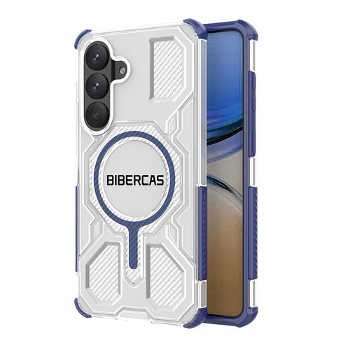 Samsung Galaxy S26+ BIBERCAS Transparent Color Series MagSafe Air Bag Shockproof Phone Case - Blue