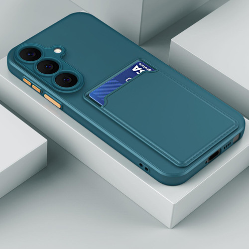 Samsung Galaxy S26+ Card Slot Design Shockproof TPU Phone Case - Dark Green