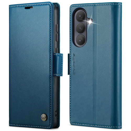 Samsung Galaxy S26+ CaseMe 023 Butterfly Buckle Litchi Texture RFID Anti-theft Leather Phone Case - Blue