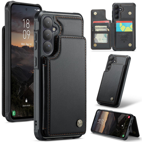Samsung Galaxy S26+ CaseMe C22 Card Slots Holder RFID Anti-theft Phone Case - Black