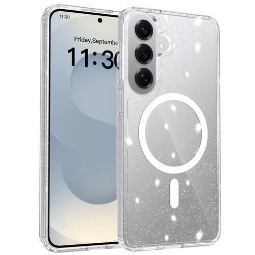 Samsung Galaxy S26+ Clear Glitter Magnetic PC Hybrid TPU Phone Case - Transparent