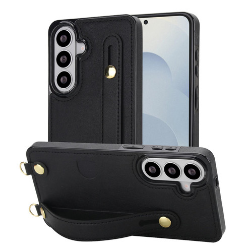 Samsung Galaxy S26+ Cross-body Wristband Holder Square Phone Case - Black