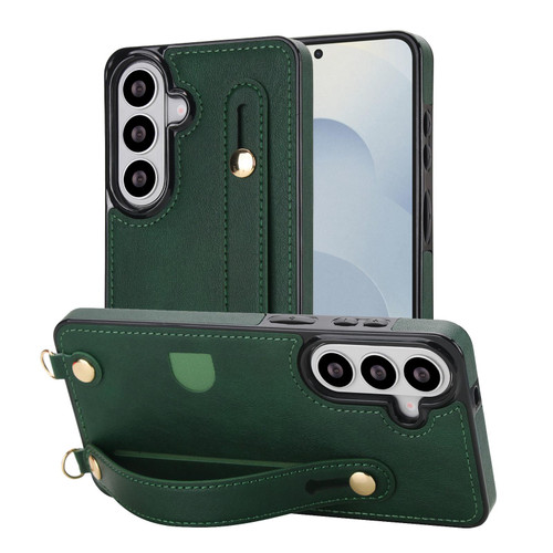 Samsung Galaxy S26+ Cross-body Wristband Holder Square Phone Case - Green