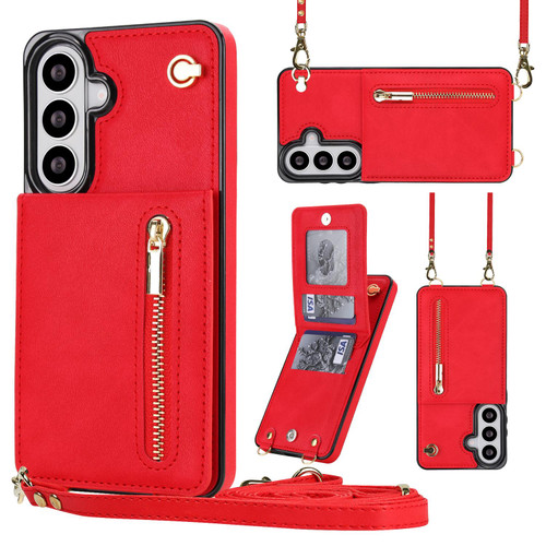 Samsung Galaxy S26 Cross-body Zipper Square Phone Case with Holder