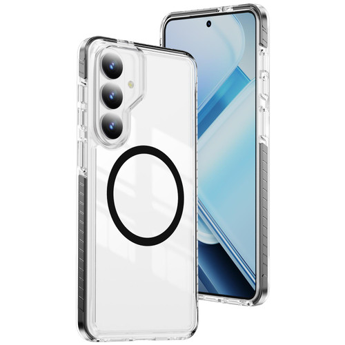 Samsung Galaxy S26+ Crystal Shield Clear Magnetic Acrylic Hybrid TPU Phone Case - Black