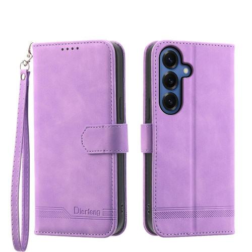 Samsung Galaxy S26+ Dierfeng Dream Line TPU Hybrid PU Leather Phone Case - Purple