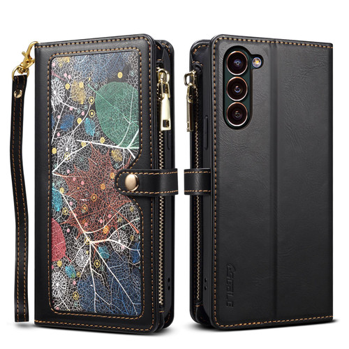 Samsung Galaxy S26+ ESEBLE Star Series Lanyard Zipper Wallet RFID Leather Case - Black