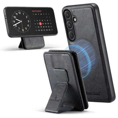 Samsung Galaxy S26+ Fierre Shann FS028 MagSafe RFID Card Holder Back Phone Case - Black