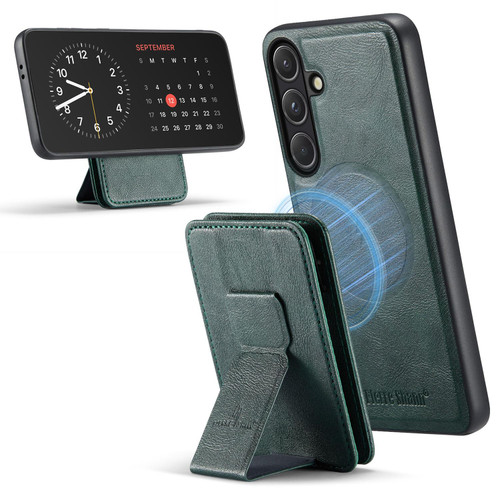 Samsung Galaxy S26+ Fierre Shann FS028 MagSafe RFID Card Holder Back Phone Case - Green