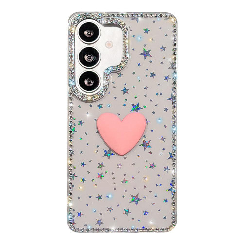 Samsung Galaxy S26+ Flash Rhinestone Double-sided IMD Love Heart Phone Case - Stars Transparent