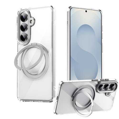 Samsung Galaxy S26+ Gear-Style Stress Relief 360 Rotation Holder MagSafe Phone Case - Transparent