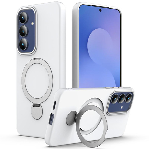 Samsung Galaxy S26+ Gen1.5 Pivot Ring Holder TPU Hybrid PC Phone Case - White