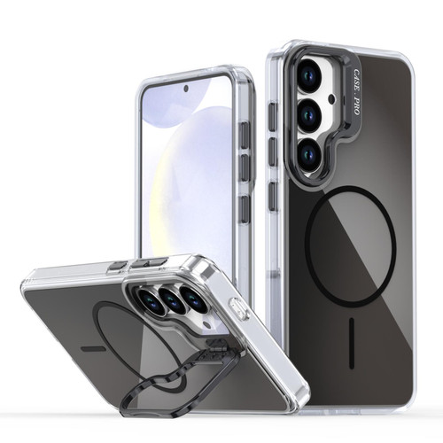 Samsung Galaxy S26+ Gradient Discolor Lens Kickstand Magsafe Phone Case - Black