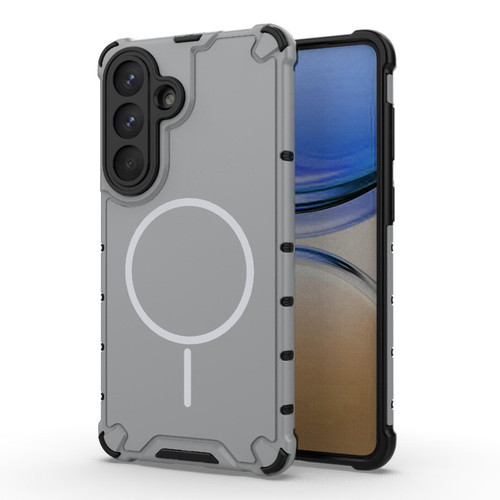 Samsung Galaxy S26+ Grating Solid Color MagSafe Magnetic Phone Case - Light Grey