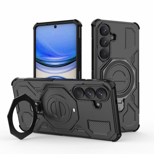 Samsung Galaxy S26+ J-20 Solid Color MagSafe Magnetic TPU+PC Phone Case - Black