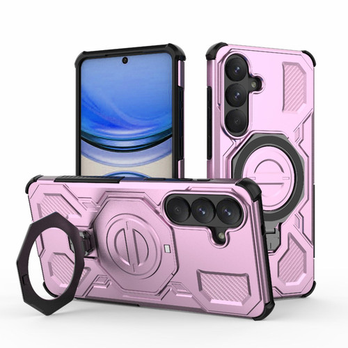 Samsung Galaxy S26+ J-20 Solid Color MagSafe Magnetic TPU+PC Phone Case - Pink