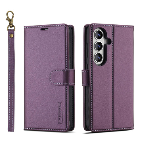 Samsung Galaxy S26+ LC.IMEEKE L2 Series Detachable Magsafe PU Phone Case with Lanyard - Purple