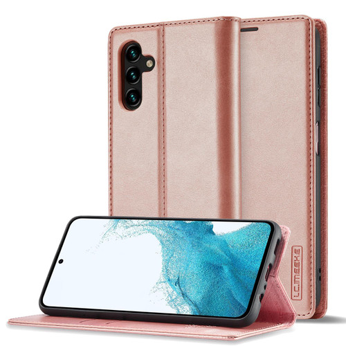 Samsung Galaxy S26+ LC.IMEEKE Strong Magnetism Microfiber Leather Phone Case - Rose Gold