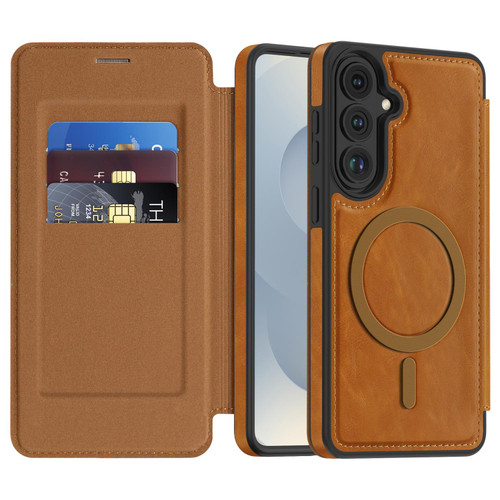 Samsung Galaxy S26+ Linton MagSafe Leather Phone Case - Brown