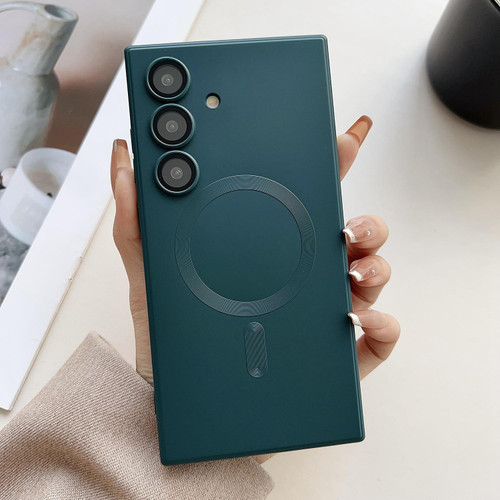 Samsung Galaxy S26+ Metallic Paint Magsafe Liquid TPU Phone Case - Green