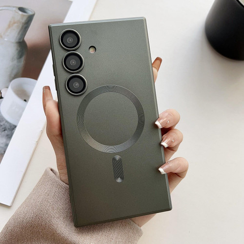 Samsung Galaxy S26+ Metallic Paint Magsafe Liquid TPU Phone Case - Grey