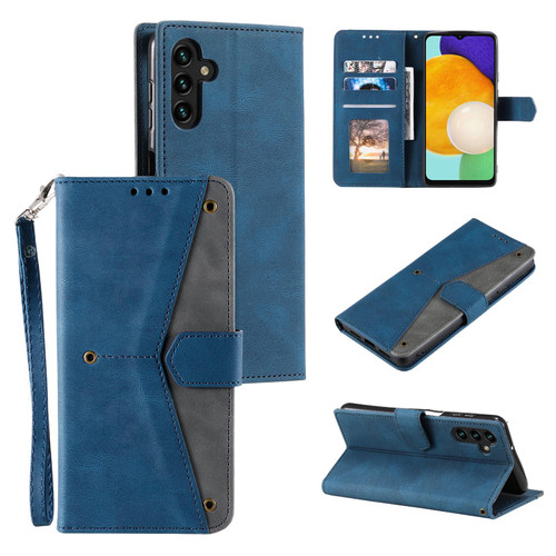 Samsung Galaxy S26+ Nail Skin Feel Stitching Calf Texture Leather Phone Case - Blue