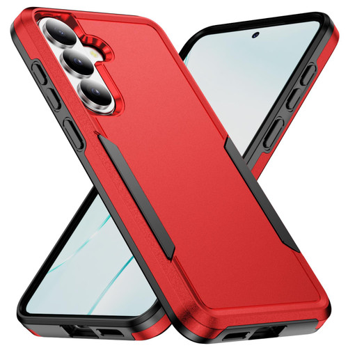 Samsung Galaxy S26+ Pioneer Armor Heavy Duty PC Hybrid TPU Phone Case - Red+Black