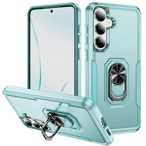Samsung Galaxy S26+ Pioneer Armor Heavy Duty PC Hybrid TPU Phone Case with Holder - Green