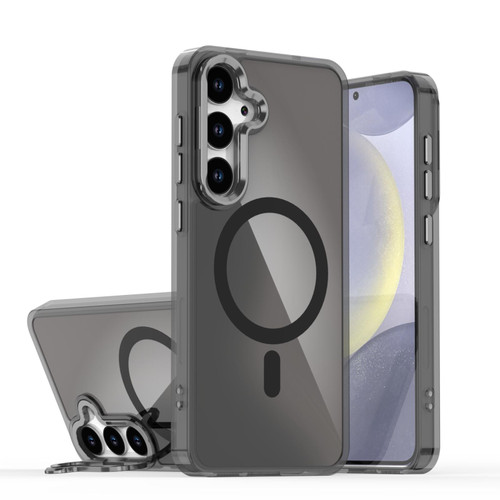 Samsung Galaxy S26+ Plating Gradient Discolor MagSafe Phone Case with Holder - Black