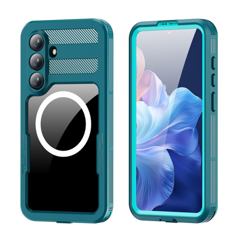 Samsung Galaxy S26+ RedPepper IP68 Waterproof Triple-proof MagSafe Phone Case - Lake Blue + Grass Blue