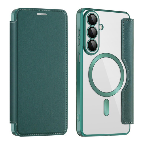 Samsung Galaxy S26+ Shield MagSafe RFID Anti-theft Leather Phone Case - Green