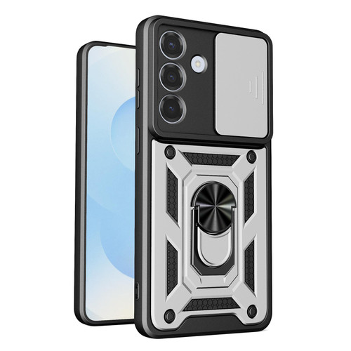 Samsung Galaxy S26+ Sliding Camera Cover Design TPU+PC Phone Case - Silver