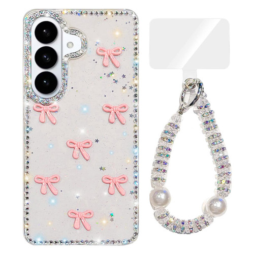Samsung Galaxy S26+ Sparkling IMD Colorful Bow Phone Case with Bracelet - Glitter Star