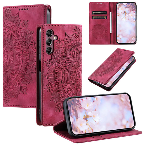 Samsung Galaxy S26+ Totem Embossed Magnetic Leather Phone Case - Red