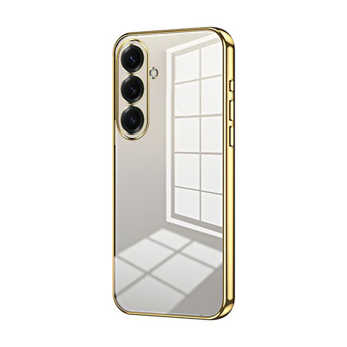 Samsung Galaxy S26+ Transparent Plating Fine Hole Phone Case - Gold
