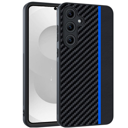 Samsung Galaxy S26+ Ultra-thin Carbon Fiber Texture Splicing Phone Case - Blue