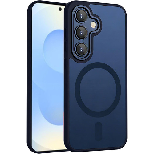 Samsung Galaxy S26+ XDcase Skin Feel Magnetic Frosted Phone Case with Lens Film - Dark Blue