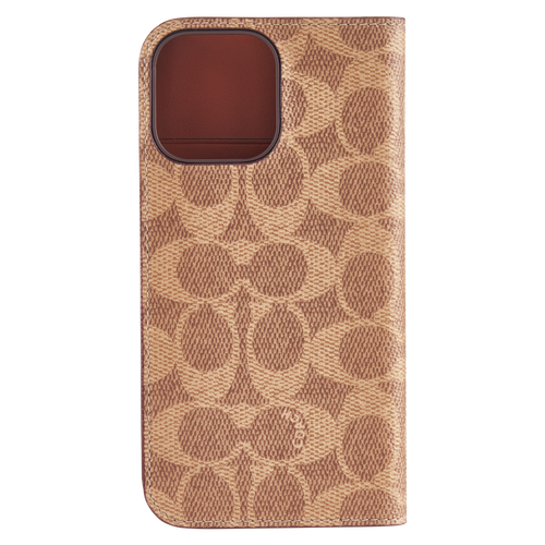 Coach - Folio Case For Apple Iphone 16 Pro Max - Signature Tan