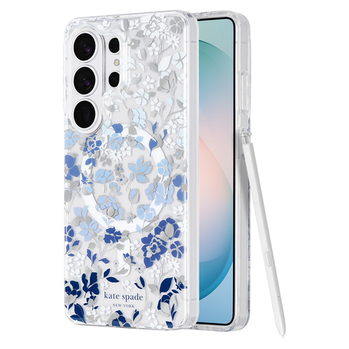 Kate Spade - Protective Case with Magnet for Samsung Galaxy S26 Ultra - Flowerbed Blue